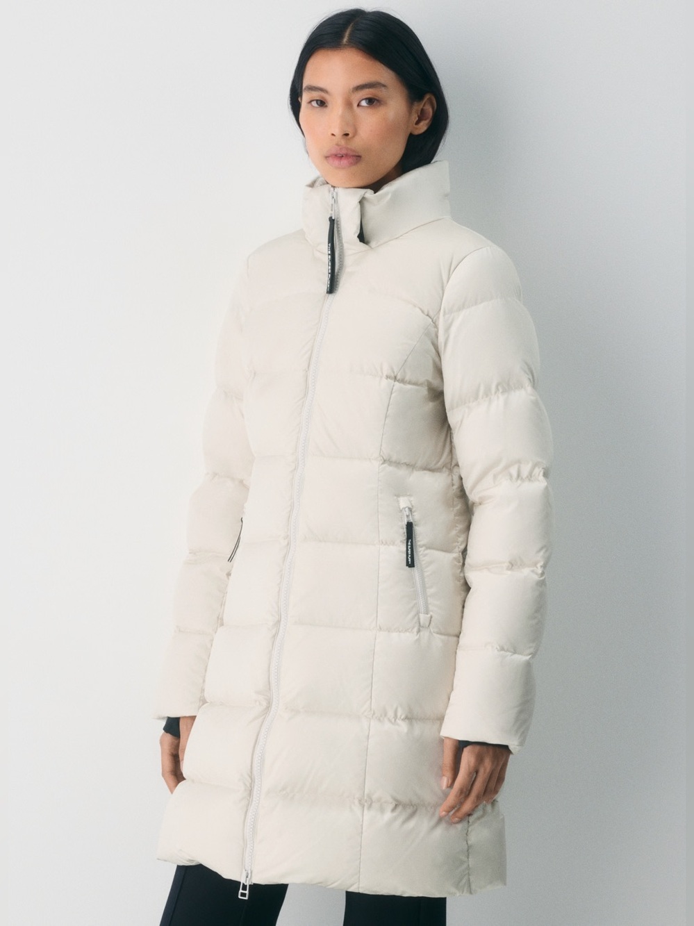 Snozu Women's cream-white down/feather snow jacket